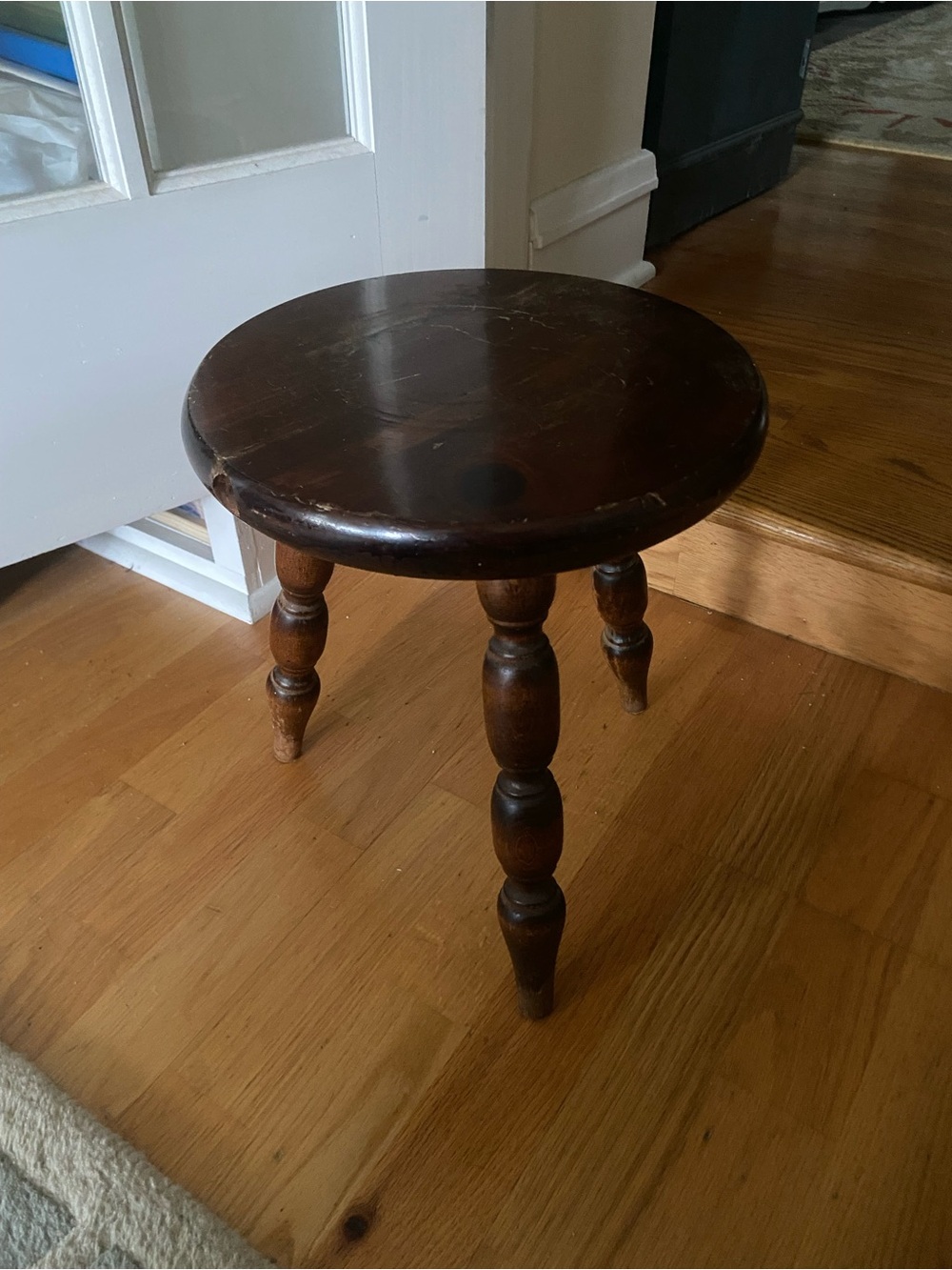 Vintage Wooden Three-Leg Milking Stool